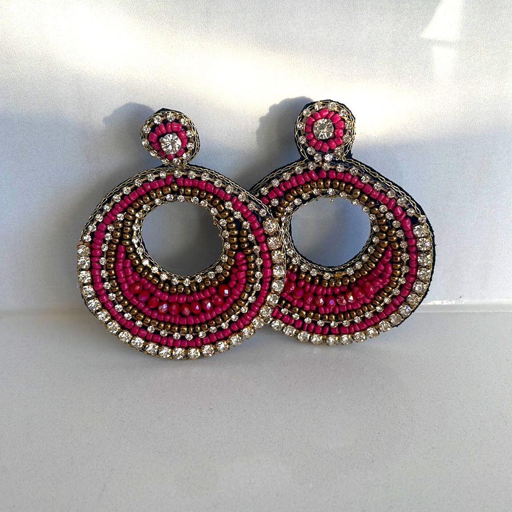 Red beaded earrings